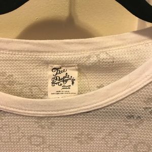 Free people. White sheer long sleeve. Size small